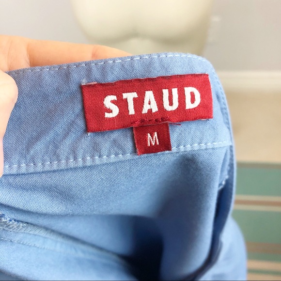 STAUD Tommy Jersey Midi Button Front Skirt - Picture 8 of 9